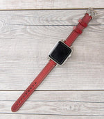 Burnished Red Slim Ferro Leather  Band for Apple Watch
