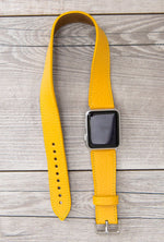 Yellow Double Tour Full Grain Leather for Apple Watch
