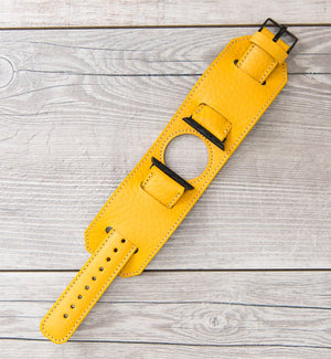 Yellow Cuff Full Grain Leather for Apple Watch