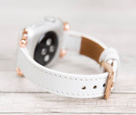 Leather White Slim Ferro Band for Apple Watch