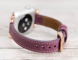 Leather Purple Slim Ferro Band for Apple Watch