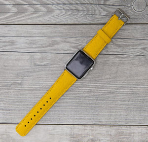 Full Grain Leather Yellow Band for Apple Watch