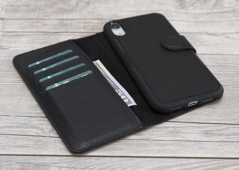 Black Leather Magnetic Case for iPhone XR/X/XS/XS Max