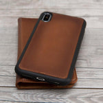 Burnished Brown Genuine Leather Magnetic Wallet Case for iPhone XR/XS Max