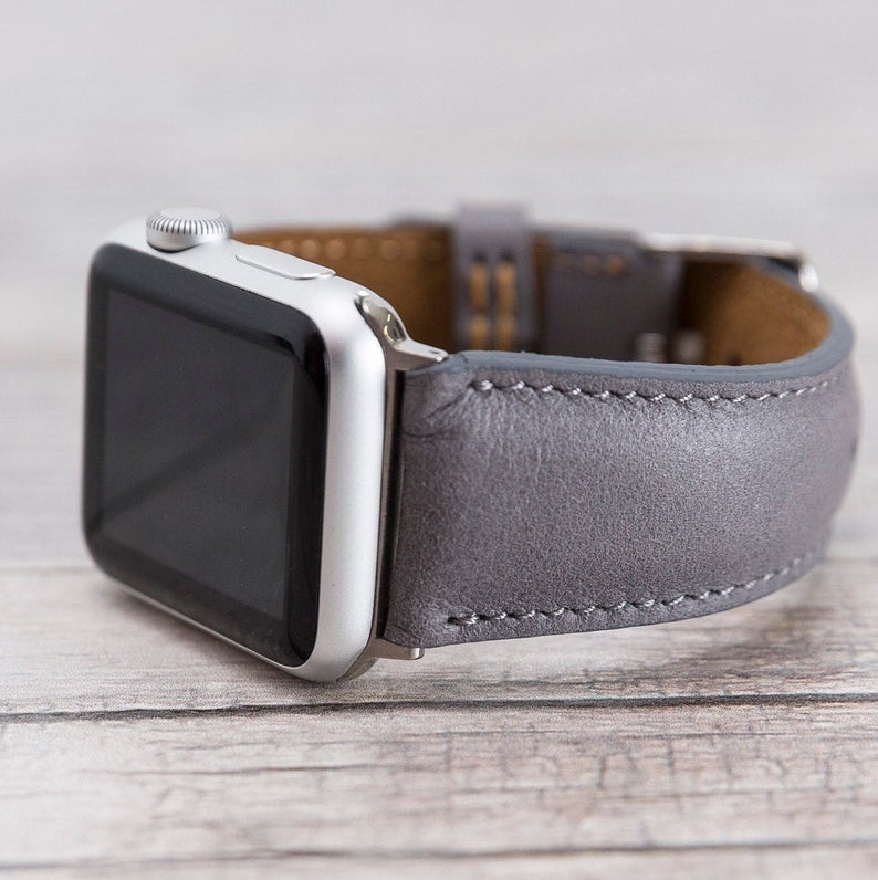Gray Leather Band for Apple Watch