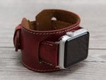Full Grain Leather Red Cuff for Apple Watch