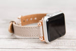 Gray Beige Slim Ferro Leather Band for Apple Watch