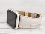 Beige Slim Full Grain Leather Band for Apple Watch
