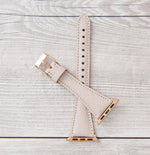 Beige Slim Full Grain Leather Band for Apple Watch