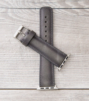 Burnished Gray Full Grain Leather Band for Apple Watch