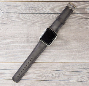Burnished Gray Full Grain Leather Band for Apple Watch