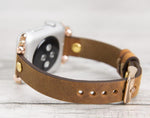 Camel Slim Ferro Leather Band (Gold Rivet)