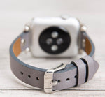 Gray Slim Ferro Leather Band (Silver Rivet)