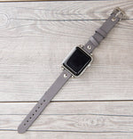 Gray Slim Ferro Leather Band (Silver Rivet)