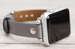 Gray Slim Ferro Leather Band (Silver Rivet)
