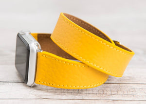 Yellow Double Tour Full Grain Leather for Apple Watch