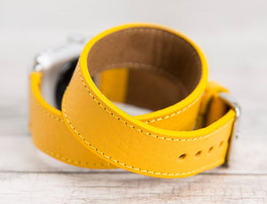 Yellow Double Tour Full Grain Leather for Apple Watch