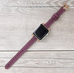 Leather Purple Slim Ferro Band for Apple Watch