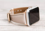 Beige Slim Full Grain Leather Band for Apple Watch