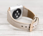 Beige Slim Full Grain Leather Band for Apple Watch