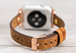 Camel Slim Ferro Leather Band (Gold Rivet)
