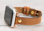 Camel Slim Ferro Leather Band (Gold Rivet)
