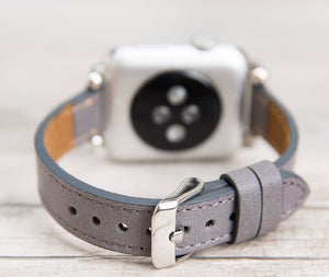 Gray Slim Ferro Leather Band for Apple Watch