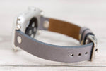 Gray Slim Ferro Leather Band (Silver Rivet)