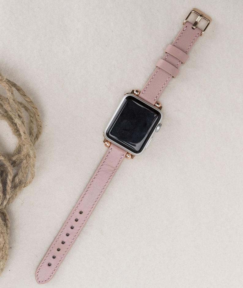 Apple Watch Leather Band ™ Pink Ostrich Leather Strap