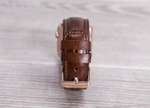 Dark Brown Leather Band for Apple Watch